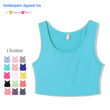 Plain Color Elastic Stretch Womens Crop Top